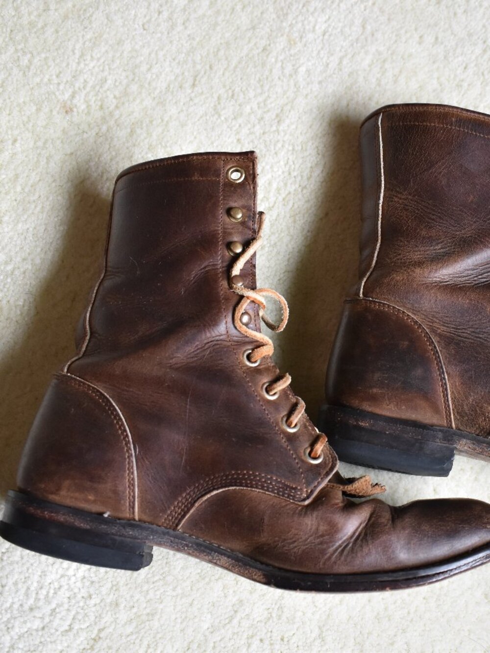 Vintage Womens Brown Justin Lace Up Western Boots Sz 6.5 - Picture 3 of 15